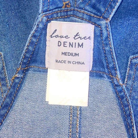 Love Tree Denim Shorts Overalls Size Medium Cute Adorable Comfortable - Picture 10 of 16